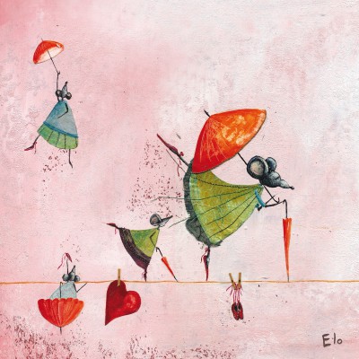 Tableau les funambules by manuela magni (30 x 30 cm)