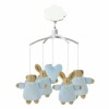 Mobile musical Lapin nid d'ange et ours bleu