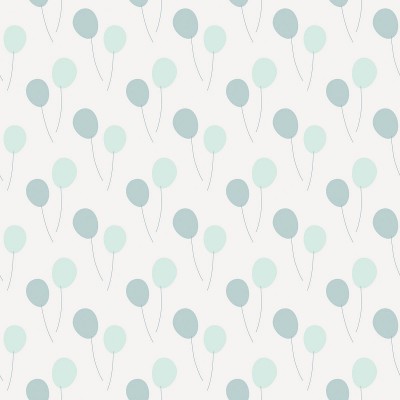 Papier peint ballons bleus et verts by sarah betz (2,5 m)