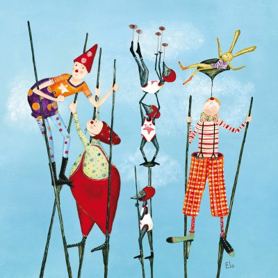 Tableau frères trampolini by manuela magni haut perchés (30 x 30 cm)