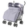 Tablier double pour poussette canne double Twixx gris perle