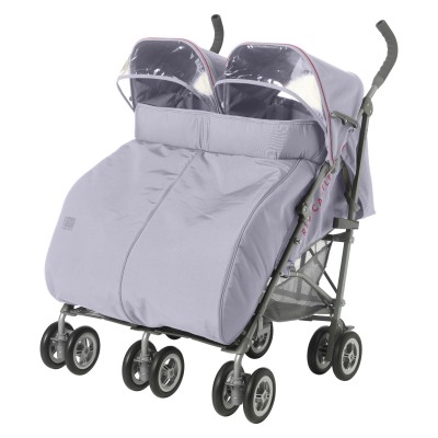 Tablier double pour poussette canne double Twixx gris perle par Red Castle
