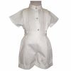Tenue de bapt�me bermuda et chemisette blanche (3 mois � 3 ans) 