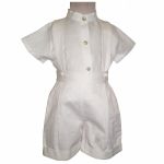 Tenue de bapt�me bermuda et chemisette blanche (3 mois � 3 ans)  - Nice Kids