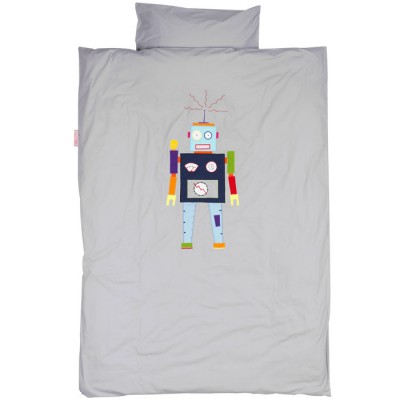 Housse de couette et taie d'oreiller robot (100 x 135 cm)