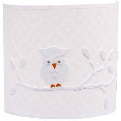 Applique murale circulaire hibou blanc
