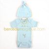 Ensemble bonnet + body bleu � manches courtes personnalisable