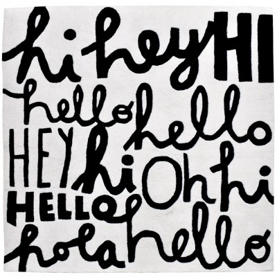 Tapis coton hi, hey, hola wonderful words by aless baylis (150 x 150 cm)