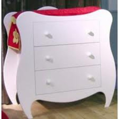 Commode volute finition laqué blanc