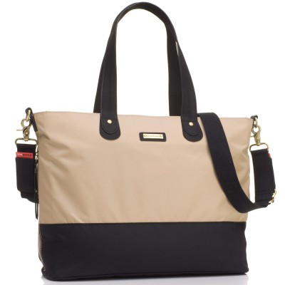 Sac à langer maman tote beige et noir