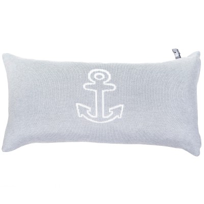 Coussin ancre gris et blanc (30 x 60 cm)