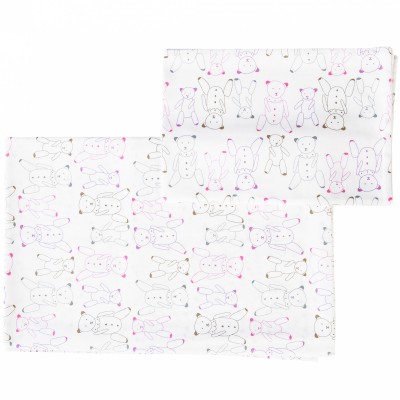 Drap de berceau + taie d'oreiller bears (75 x 100 cm)