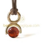 Pendentif Rolling Stone Ambre (Or jaune) - Mikado
