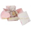 Ourson avec mouchoir rose (20 cm)