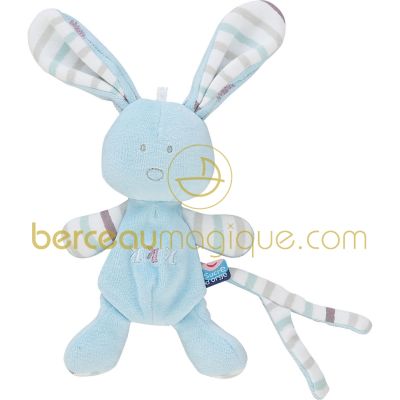 Doudou t�tinou personnalisable lapin Aquarelle bleue par Sucre d'orge