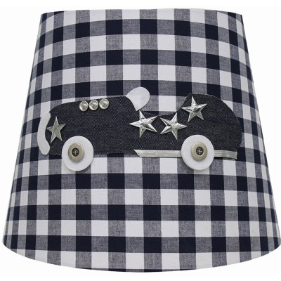 Abat-jour silver star à carreaux voiture de course bleue foncée pour suspension (35 x 28 cm)