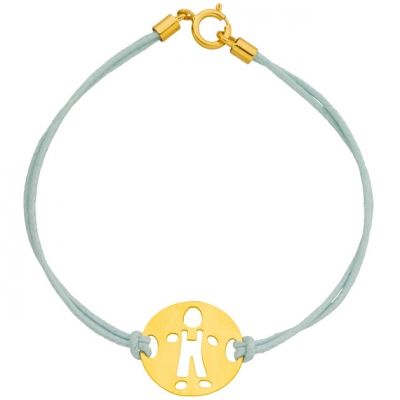 Bracelet cordon Plaque petit gar�on (or jaune 750�) par Berceau magique bijoux