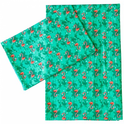 Drap + taie d'oreiller flamingo pour berceau (75 x 100 cm)