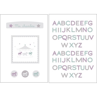 Stickers muraux repositionnables mon petit manège
