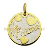 Pendentif je t'aime or jaune et acier