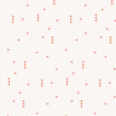 Papier peint quadrilllage triangles corail by claudia soria (2,5 m)
