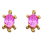 Boucles d'oreilles Tortue (or jaune et oxyde de zirconium) - Berceau magique bijoux