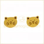 Boucles d'oreilles chat (Or jaune) - A.Augis