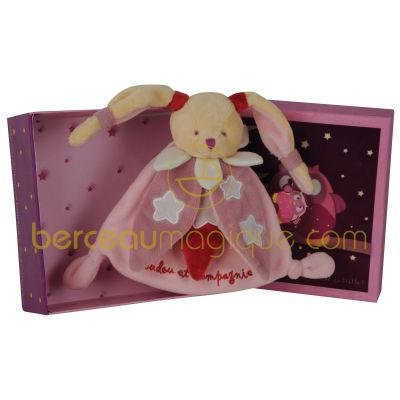 Doudou phosphorescent ''Chouette �a brille'' rose par Doudou et Compagnie
