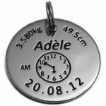 M�daille de naissance ronde (plaqu� argent rhodi�) - Milo