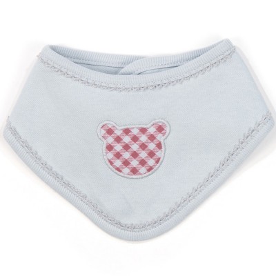Bavoir bandana motif à carreaux english rose
