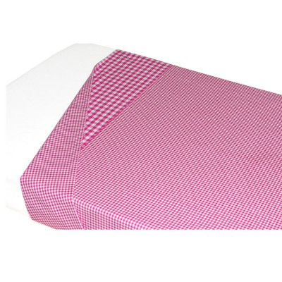 Drap de lit vichy fuchsia (120 x 150 cm)