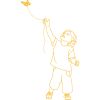 Sticker mural Thibault et son papillon (140  x 80 cm)