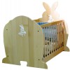 Lit b�b� � barreaux Lapin 60 X 120 cm finition naturel vernis