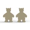 Poign�es ludiques  pour commode ou armoire b�b� Arthur et Merlin beige (lot de 2)