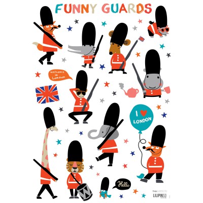 Stickers a3 fun royal guards by laetitia ho (29,7 x 42 cm)