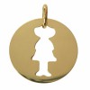 Pendentif petit tr�sor fille ajour�e (or jaune) 