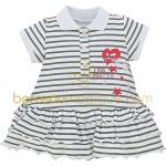 Robe col polo Pretty gris (6 mois au 24 mois) - Sucre d'orge