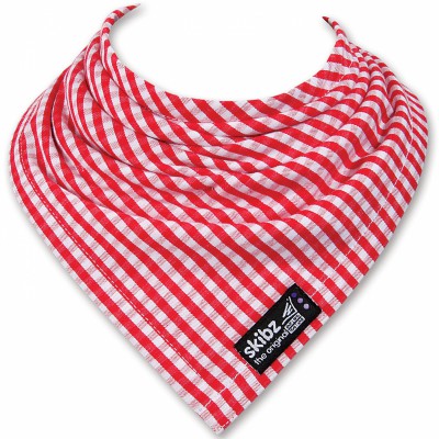 Bavoir-bandana doublé vichy rouge skibz