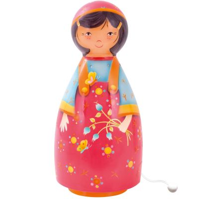 Lampe veilleuse musicale fille aux fleurs