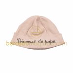 Bonnet naissance vieux rose Princesse de Papa - M�r�sine