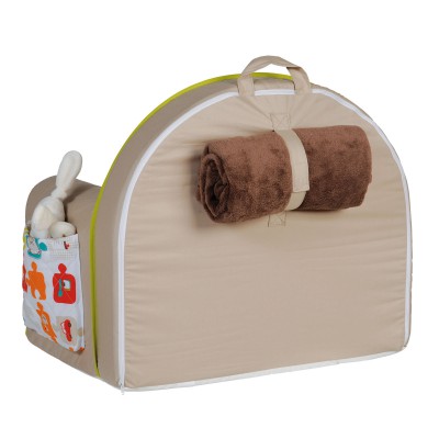Fauteuil club malin plaid chocolat  par Tin�o