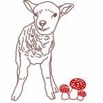 Sticker mural petit mouton chocolat (70 x 53 cm) - Mimi'lou