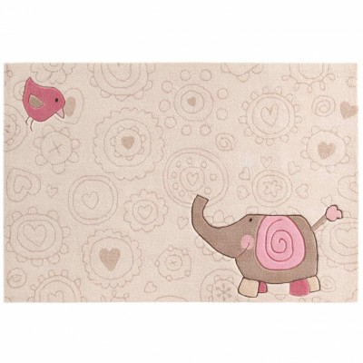 Tapis happy zoo Éléphant beige (120 x 180 cm)