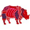 Sticker Rhino rouge (70 x 46 cm)