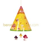 Suspension lumineuse fille champignon jaune - L'oiseau bateau