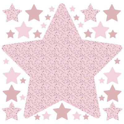 Sticker étoile multicolore rose