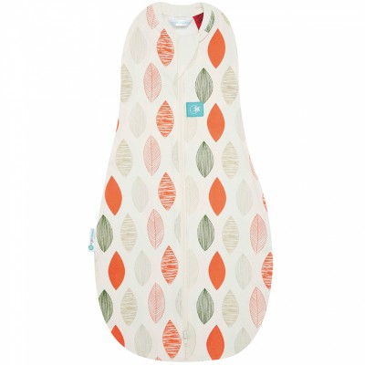 Gigoteuse d'emmaillotage printemps automne coton bio ergococoon orange à feuilles tog 1 (76 cm)