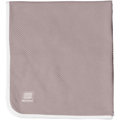 Couverture Fleur de coton taupe et blanc (80 x 70 cm) par Red Castle