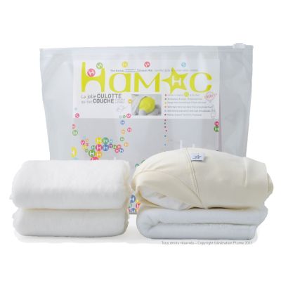 Kit couche lavable ''I can change'' (culotte + 3 matelas absorbants + 1 voile de protection) XS par Hamac Paris