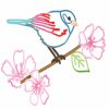 Stickers mural oiseau sur branche (22 x 30 cm)